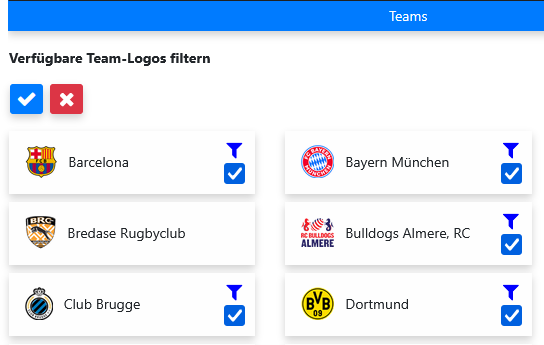 Logos zur aktiven Auswahl hinzufügen oder daraus entfernen