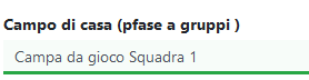Seleziona il campo di casa di quella squadra
